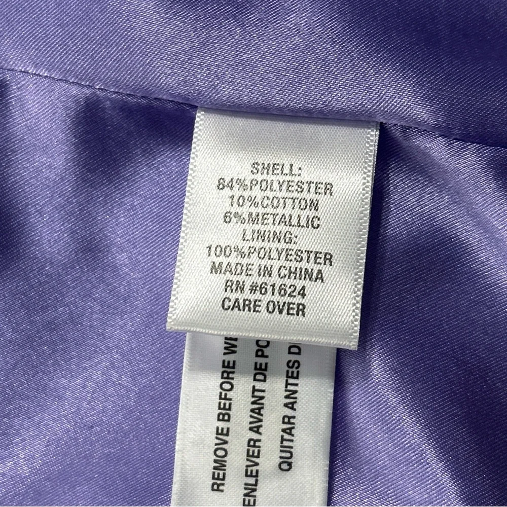 Vtg Laura Ashley Metallic Purple Jacket XL Windbreaker Shimmer‎ Ruffle Y2K Shiny